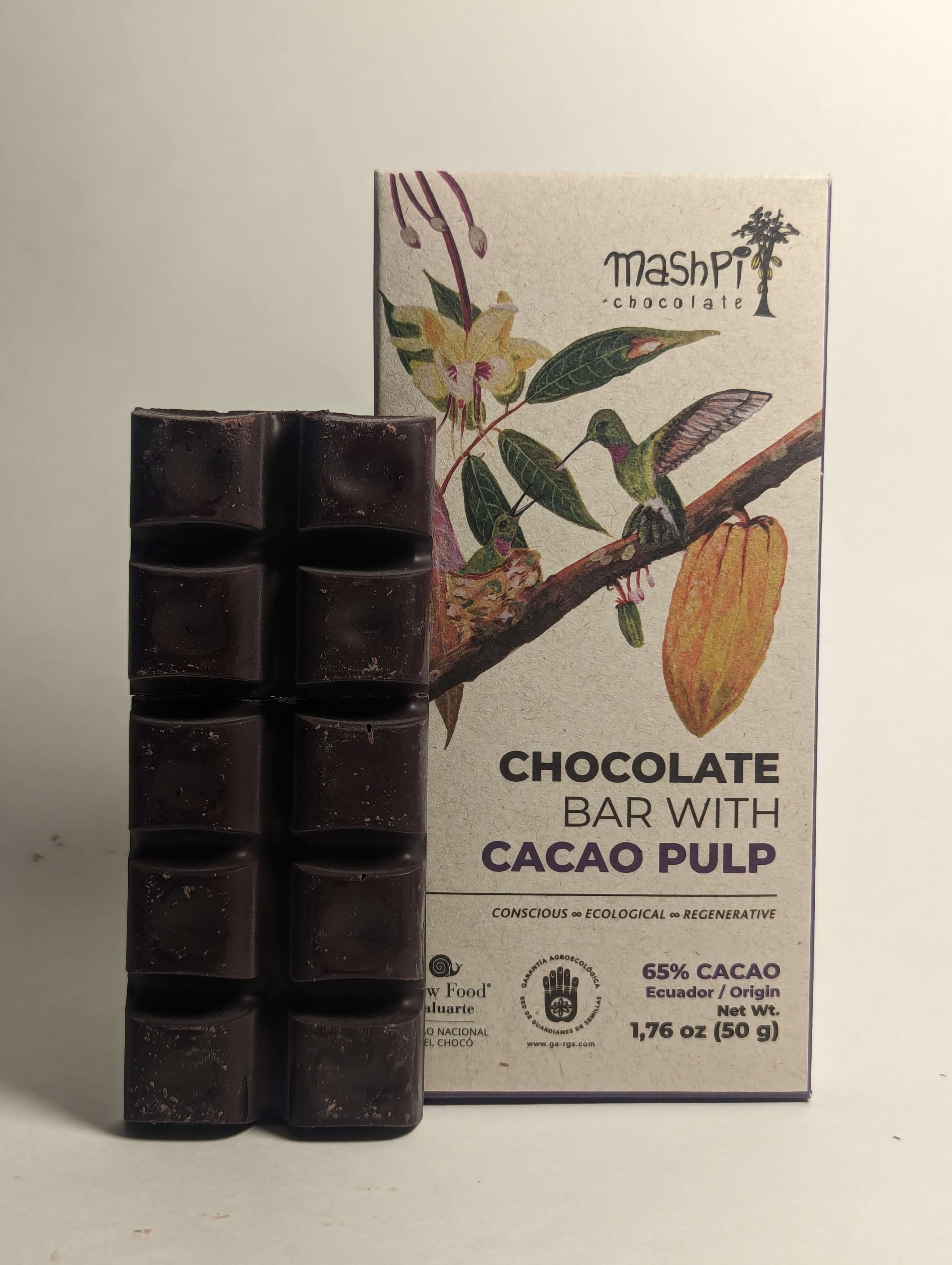 Barra 65% rellena de pulpa - Maspi Chocolates - In - Ecuador 